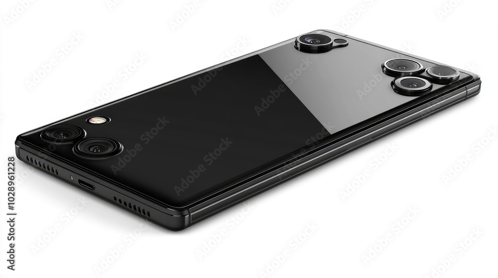 Poster high-tech smartphone with multiple camera features