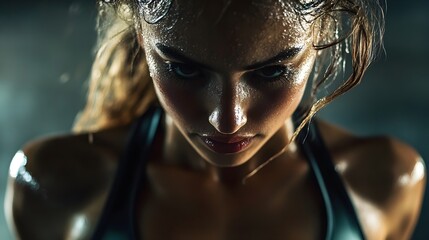 Fitness close-up: images of sweaty, young, healthy and beautiful people working out in the gym