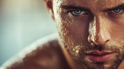 Fitness close-up: images of sweaty, young, healthy and beautiful people working out in the gym