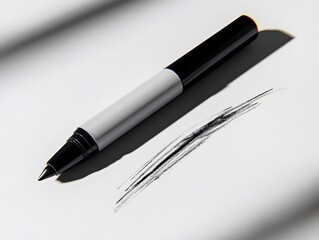 Fototapeta premium Sleek 3D Illustration of a Marker on Paper
