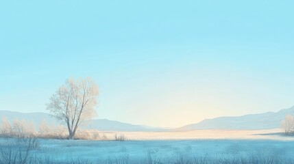 Serene Sunrise Over a Picturesque Landscape