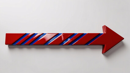 Red upward arrow graph showing rising trend, cut out