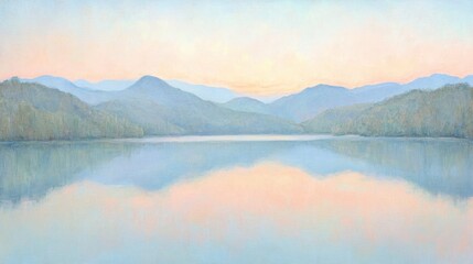 Obraz premium Tranquil Scenic View of Blue Mountains at Dusk