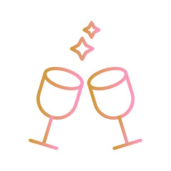 Wine Glasses Vector Icon