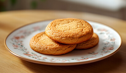 View of Delicious Three Biscuits Food on a plate