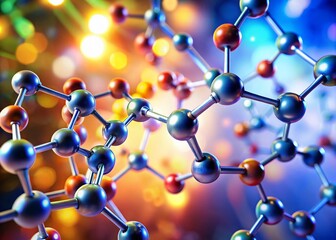 High Depth of Field Close-Up of Vanillin Molecular Structure for Scientific Illustration and Educational Purposes