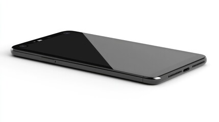 Sleek Glossy Smartphone on White Background