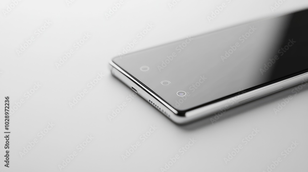 Poster sleek smartphone design with edge-to-edge display