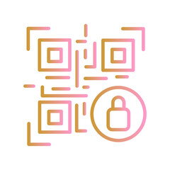 QR Code Encryption Vector Icon