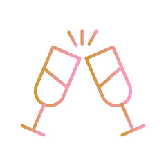 Champagne Toast Vector Icon