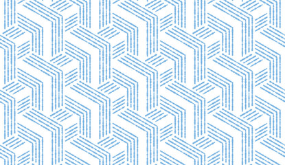 Abstract geometric pattern with stripes, lines. Seamless vector background. White and blue ornament. Simple lattice graphic design