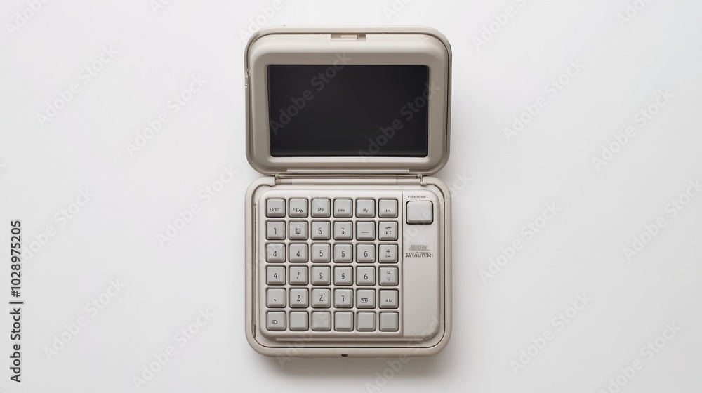 Poster top view of a flip phone with keypad display