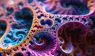 Intricate fractal patterns, 4K hyperrealistic photo