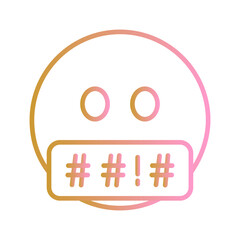 Face with Symbols on Mouth Vector Icon