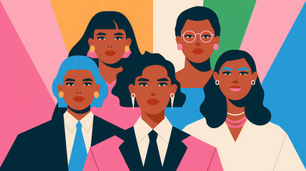 Diverse LGBTQ+ Group Illustration with Gradient Background
