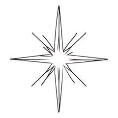 Star of Bethlehem. Symbol of Jesus birth. One line drawing. Vector illustration