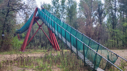 The tibetan bridge of Turbigo in Italy
