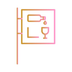 Wine Bar Sign Vector Icon