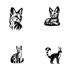 serval, icon, vector illustration on white background