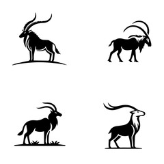 saiga, icon, vector illustration, white background