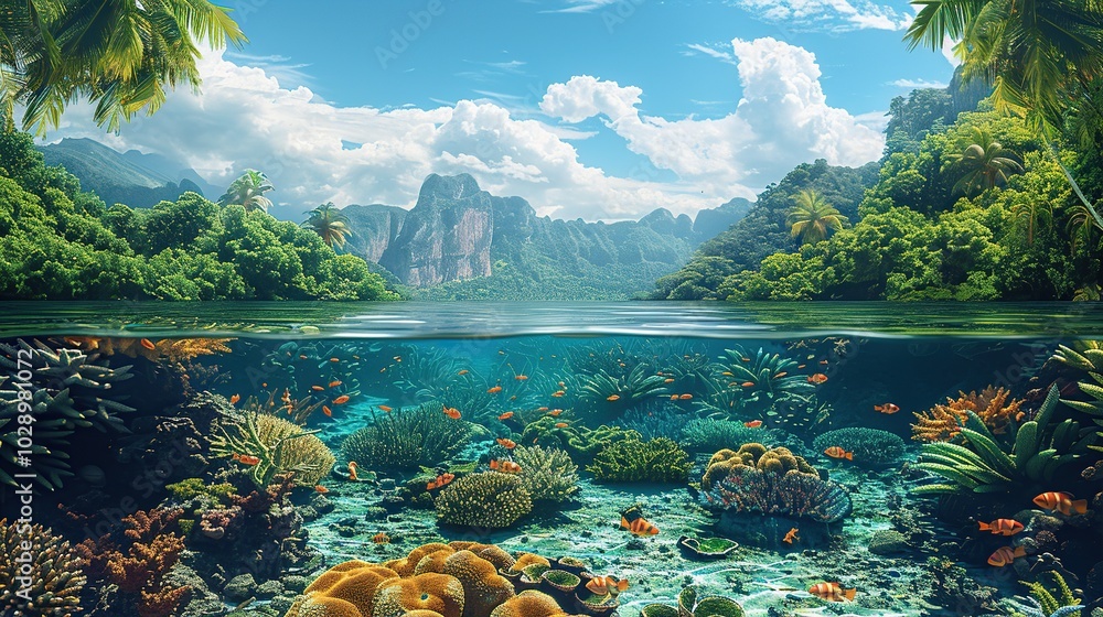 Canvas Prints Raising awareness about global warming includes coral reef bleaching, loss of biodiversity, forest fires, heatwaves, and flooding, contributing to significant environmental and societal challenges.