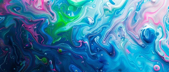 Fototapeta premium Vibrant Abstract Swirl of Colorful Paint Blends