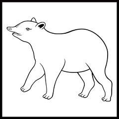 Cartoon tapir on white background