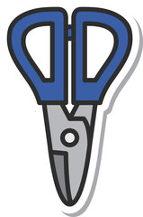 ステッカー教材道具関連の単品アイコン　ハサミ