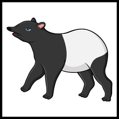 Cartoon tapir on white background