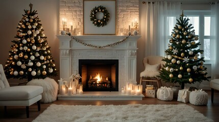christmas tree with fireplace