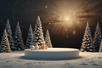 christmas tree with snow