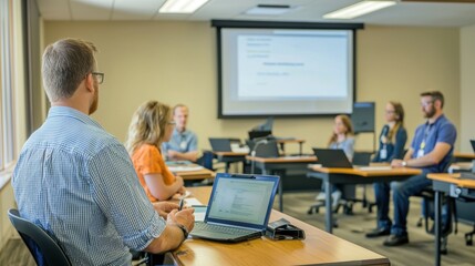 A training session for new operators in a classroom setting.
