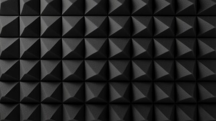 Textured black surface with pyramid shapes for design applications.