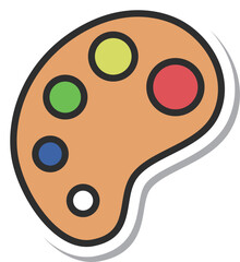 ステッカー教材道具関連の単品アイコン　パレット