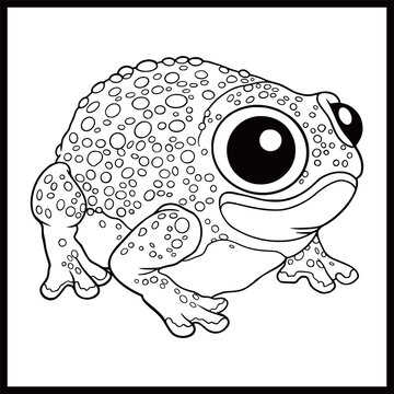 recommend clip art: Printable coloring page of cute cartoon Frog line art  