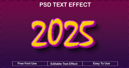 New year text effect 2025