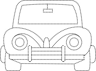 Car Tracing Practice Dash Dotted Line suitable for coloring book