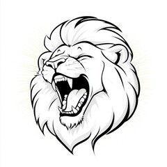 Roaring Lion Head Mascot Illustration Design