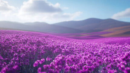 Stunning View of a Vast Purple Flower Field Captured in Exquisite 8K Ultra Detailed Quality