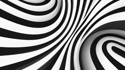 A black and white striped pattern with a curved line. The stripes are very thin and the line is very thick © Svyatoslav Lypynskyy