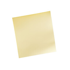 Sticky note isolated on white, transparent. Blank yellow postit paper sticker 