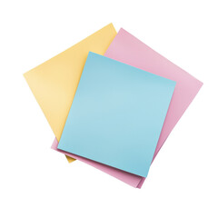 Sticky note isolated on white, transparent. Blank post papers stack