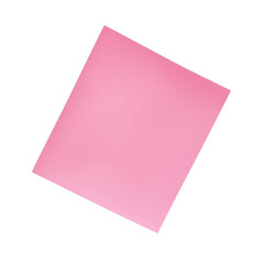 Sticky note isolated on white, transparent. Blank pink post paper 