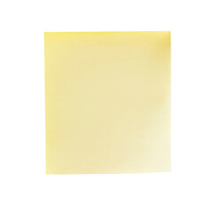 Sticky note isolated on white, transparent. Blank yellow postit paper 