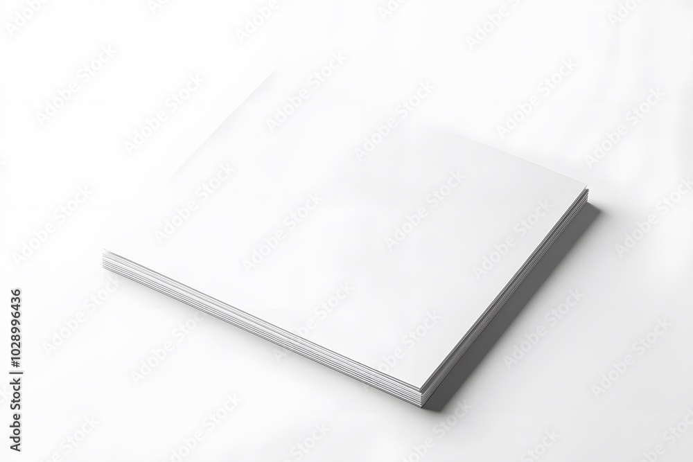 Poster a clean, blank notepad with spiral binding rests on a white surface, inviting creativity and notes.