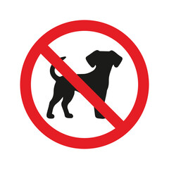 dog walking is prohibited. dogs are not allowed. vector prohibition sign