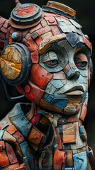 Fototapeta premium Futuristic Robot Sculpture: A Modern Art Masterpiece