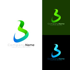 Simple letter B logo with 3d colorful design, business logos © MUHAMMADSARHAS
