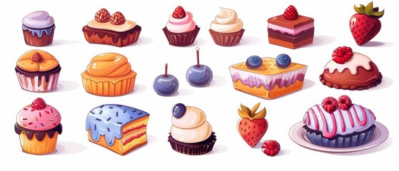 Colorful Assortment of Delicious Desserts
