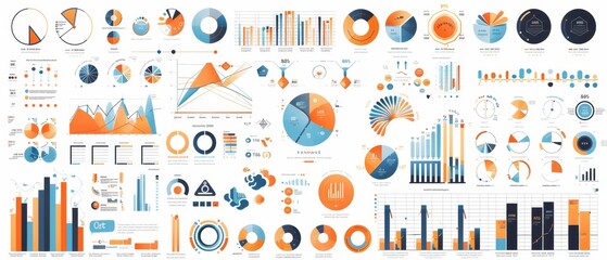 Obraz premium Colorful Collection of Data Visualization Elements